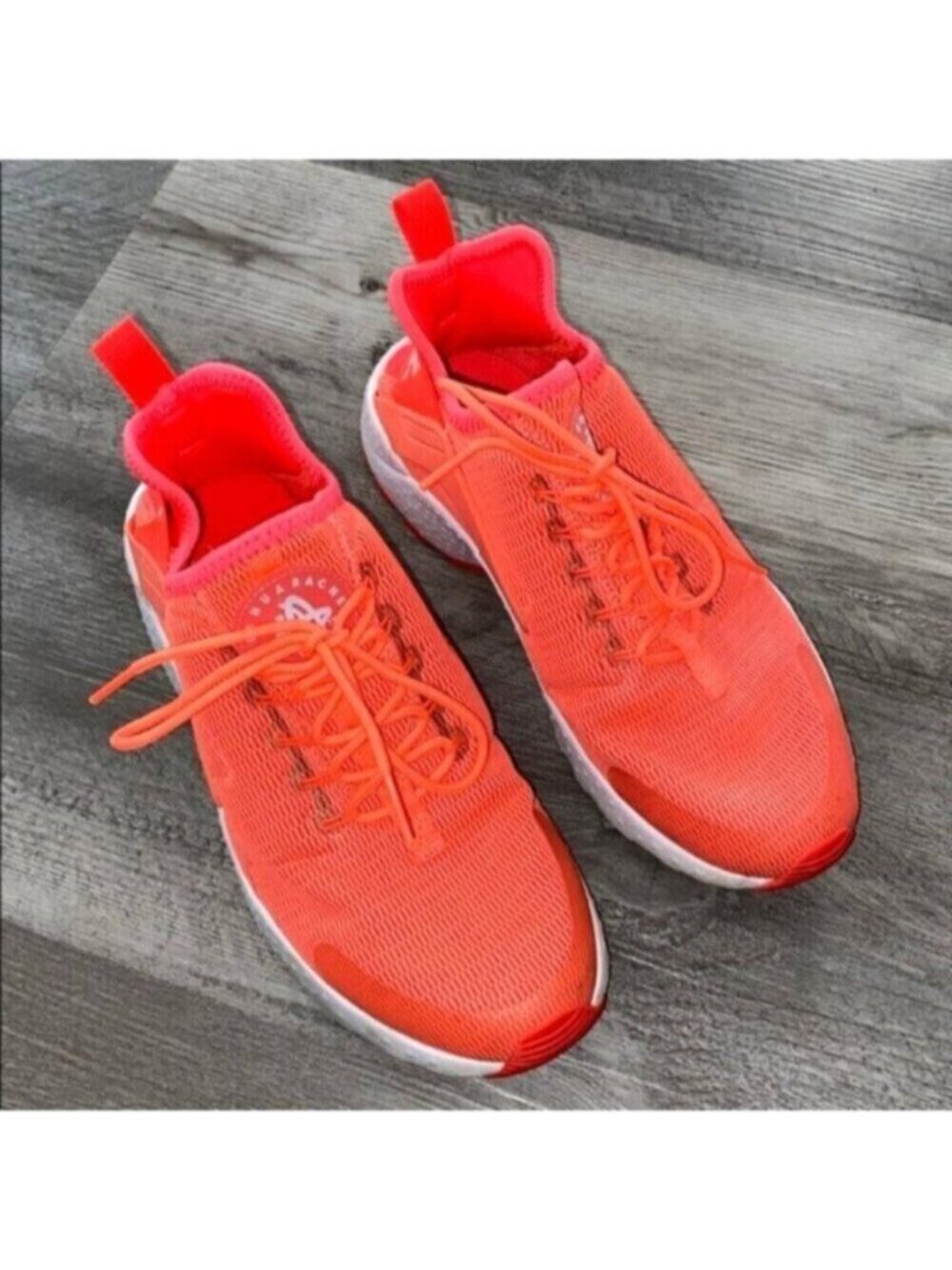 Nike Air Sneakers Womens 7 Mango Orange White Huarache Ultra Running Shoes Gym